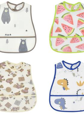 2023 Cartoon Pattern EVA Waterproof Pocket Lunch Feeding Bib