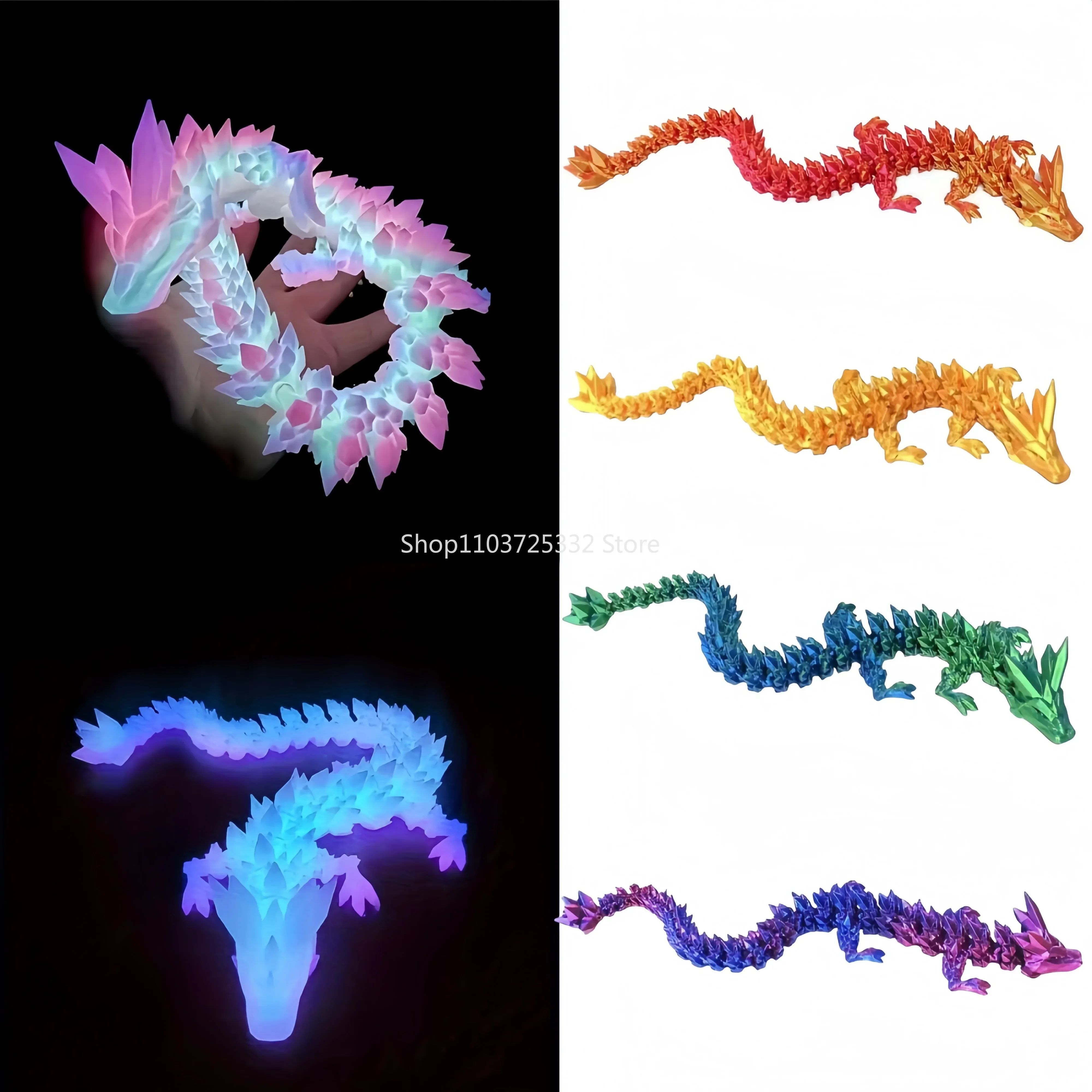 Luminous Toy 3D Printed Dragon Glow in the Dark Flying Drago