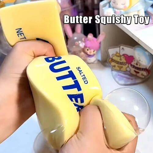14/24CM Butter Stick Fidget Toys Squishy Elastic Cheese Stic
