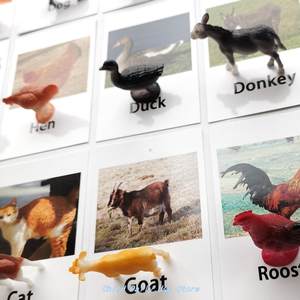 24Pcs/Set Montessori Baby Toys for 3 Year Flash Cards Animal