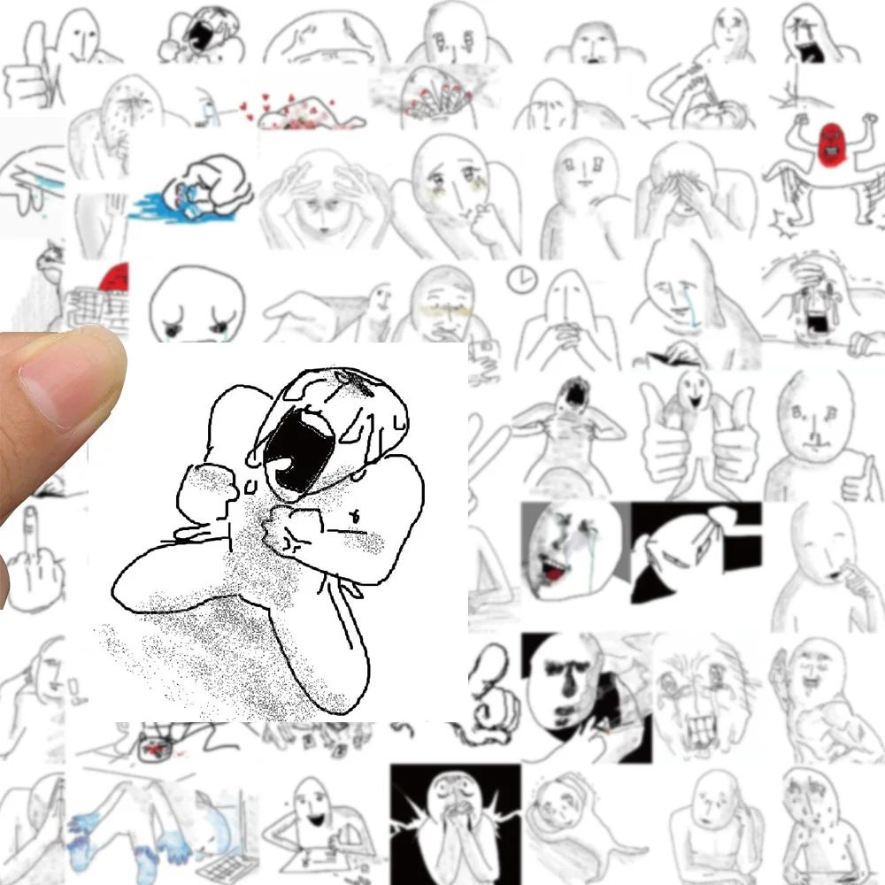 10//62PCS Emotional Breakdown Spoof Avatar Cartoon Sticker D