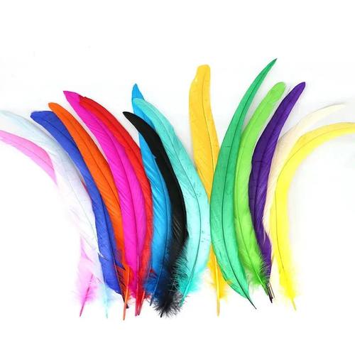 50Pcs/Lot Colorful Rooster Feathers for Crafts Clothes 25-45