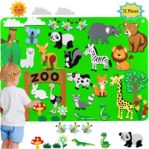 Kids DIY Felt Board Toys Montessori Story Board Ocean Farm