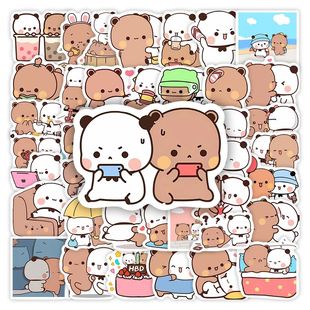 Kawaii Bubu and Dudu Stickers Cute Bear Couple DIY Kids Toy