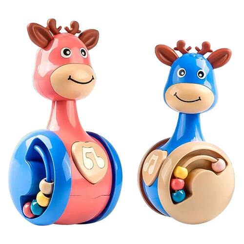 Baby Tumbler Rattle Sliding Deer Learning Education Toys New