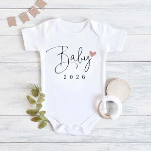 Baby 2026 Pregnancy Announcement Newborn Baby Bodysuits Cott
