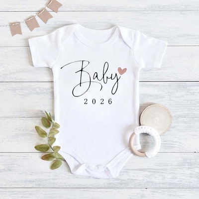 Baby 2026 Pregnancy Announcement Newborn Baby Bodysuits Cott