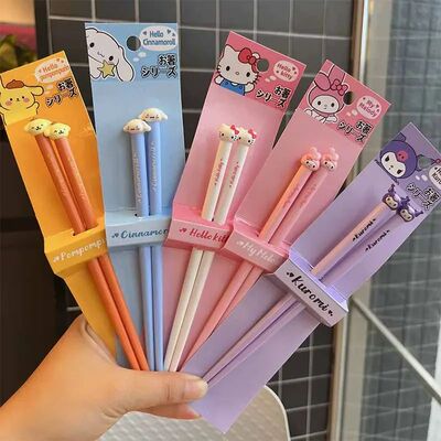 Kawaii 18cm Chopsticks Hello Kitty My Melody Kuromi Cinnamor