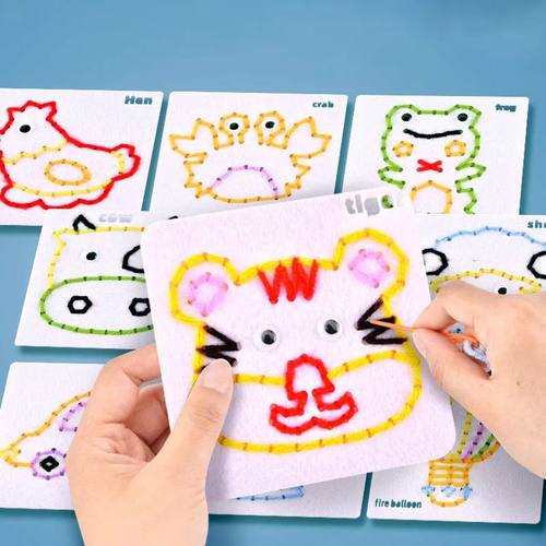 Montessori Non-woven Fabric Lacing Toys for Toddlers Kids Ca