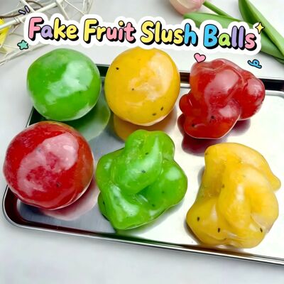 ! Simulation Fruit Slush Ball Squishy Toy Soft TPR Material
