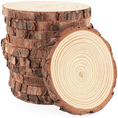 3-16CM Thick Natural Pine Round Unfinished Wood Slices Circl