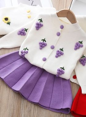 Girls' long sleeve knitting suit 2024 Christmas autumn winte