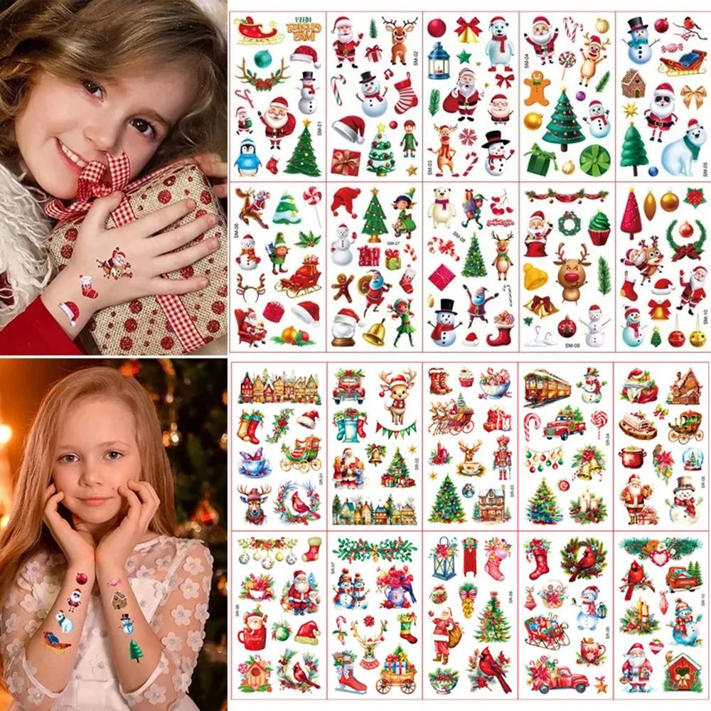 Random 1Pcs New Christmas Temporary Tattoo Stickers Ghost Sa