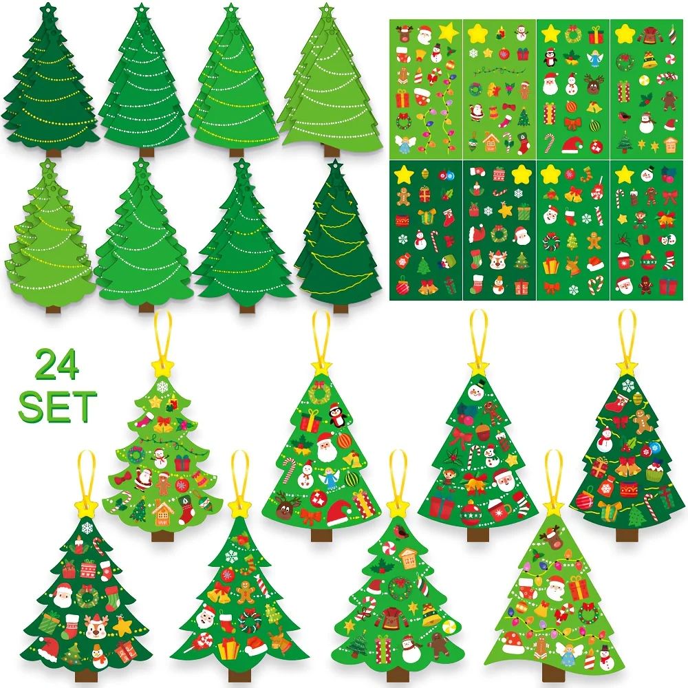 24 Sets Christmas Tree DIY Craft Kit - Create Your Own Holid