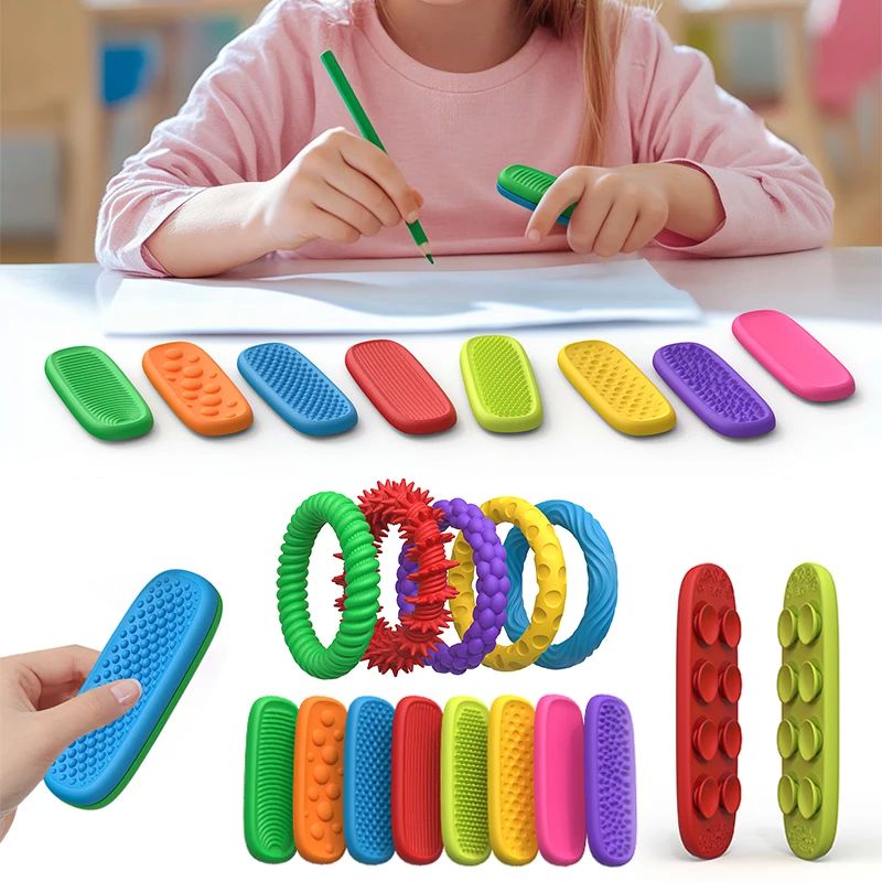 Silicone Sensory Strip Fidget Toys Kids Autism Decompression