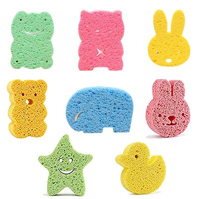 Baby Cute Animal Sponge Toys For Bathing, Natural Kids Infan