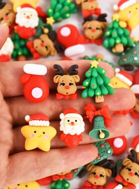 20pcs Mini Christmas Resin Figurine Crafts Cute Reindeer Xma