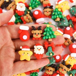 20pcs Mini Christmas Resin Figurine Crafts Cute Reindeer Xma