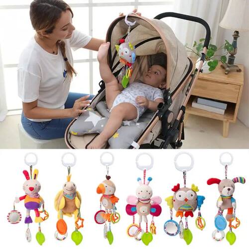 born Baby Plush Stroller Toys Baby Rattles Mobiles Cartoon A