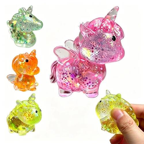 Glitter Stress Ball Mini Unicorn Squishy Toy Soft Maltose Se