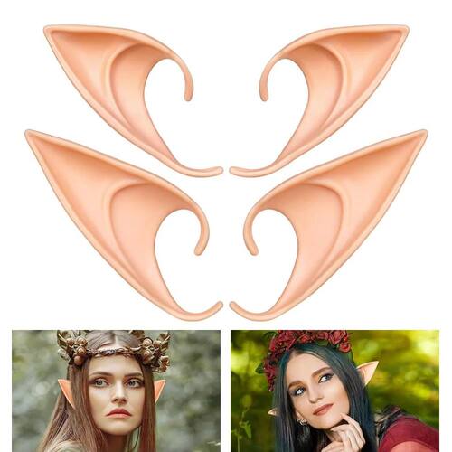 1/2 Pairs Cosplay Fairy Pixie Elf Ears Soft Pointed Ears Adu