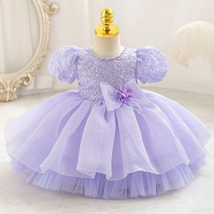 beauty pageant dress for baby toddler girl puff sleeve birth