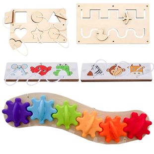 Activity Busy Board Baby Gear Montessori Wooden Caterpil DIY