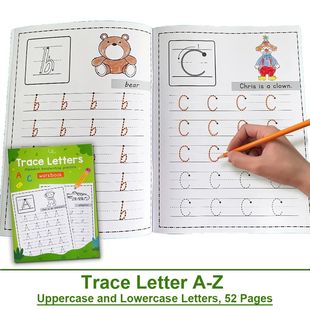 Letters A-Z Alphabet Early Education Tracing Workbook Writin
