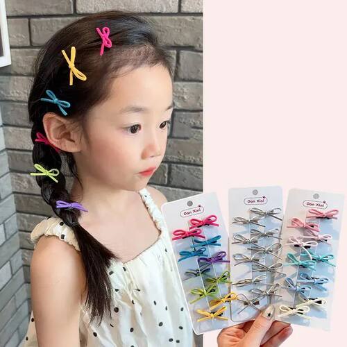 10PCS/Bag Summer Baby Mini Hair Clips Sweet Bow Princess Gir