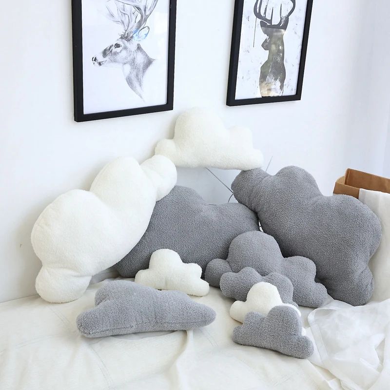 Cute 3 Sizes Cloud Shaped Pillow Cushion Stuffed Plush Toy B