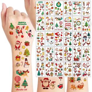 30pcs Waterproof Temporary Tattoos  Christmas Santa Claus Sn