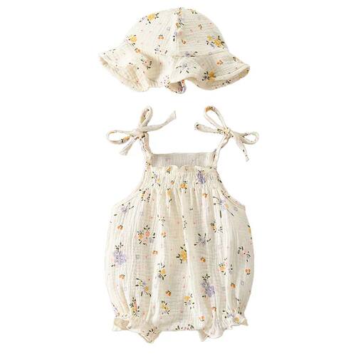 Summer Baby Floral Bodysuit 3-18M Infant 2PCS Outfit Girls O