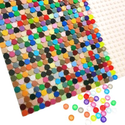 1000PCS 98138 Round Tile 1x1 Flat Circle Pixel Art Stuff Pai
