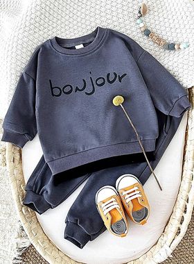 Toddler Boy Clothes born Sets Letter Long Sleeve Top Hoodie