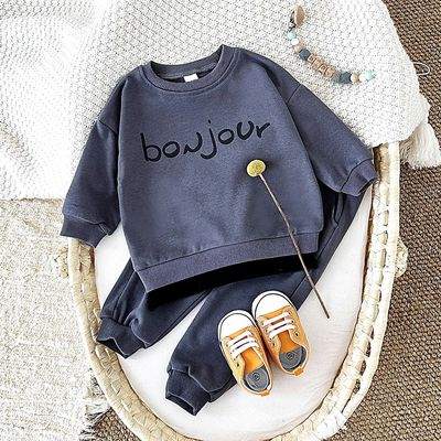 Toddler Boy Clothes born Sets Letter Long Sleeve Top Hoodie
