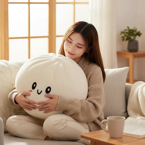 Cute Giant Dumpling Plush Pillow Soft PET Stuffed Squishy To
