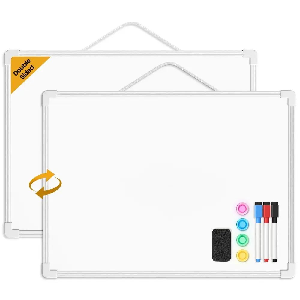 with 3 Markers & 4 Magnets Dry Erase Board Wall Mounted Doub图片