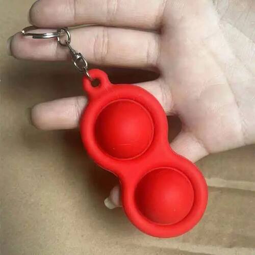 Silicone Push Bubbles Fidget Keychain Backpack Charm Stress