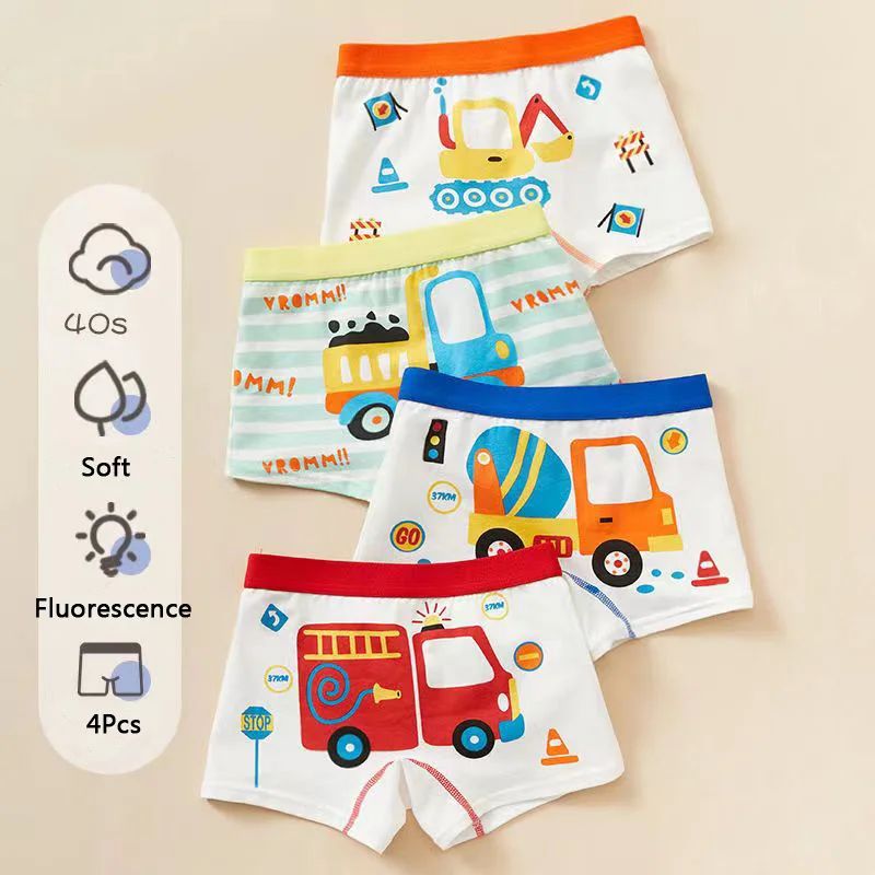 Children's Underwear Boy Panties Underpants Engineering Veh