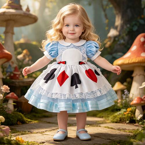 Baby Girls Alice Costumes Maid Lolita Cosplay Princess Dress