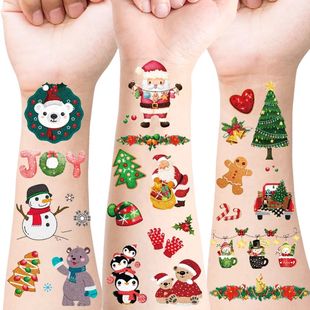 12 Sheets Glitter Christmas Temporary Tattoos,Christmas Part