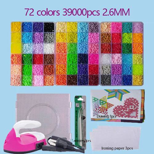2.6mm Perler Hama beads Set 3D Puzzle Iron Beads Toy Kids Cr