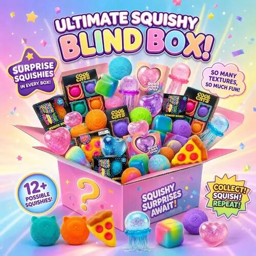 100+ Pieces Assorted Squishy Figures Blind Box Surprise Toys