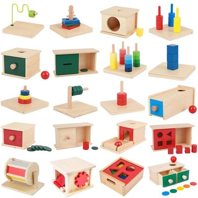 1-3 Years Wooden Montessori Baby Toys Object Permanence Coin