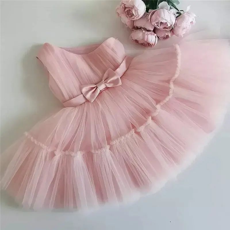 Baby Girls Birthday Dress For 1 2 Year born Baptism Pink Clo