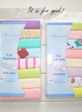8pcs Cotton Newborn Washcloth Wipe Cloth Baby Bath Towel Fee