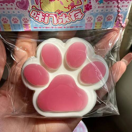 1pc Cute Cat Paw Squeeze Toy Soft Sticky Decompressing Stres