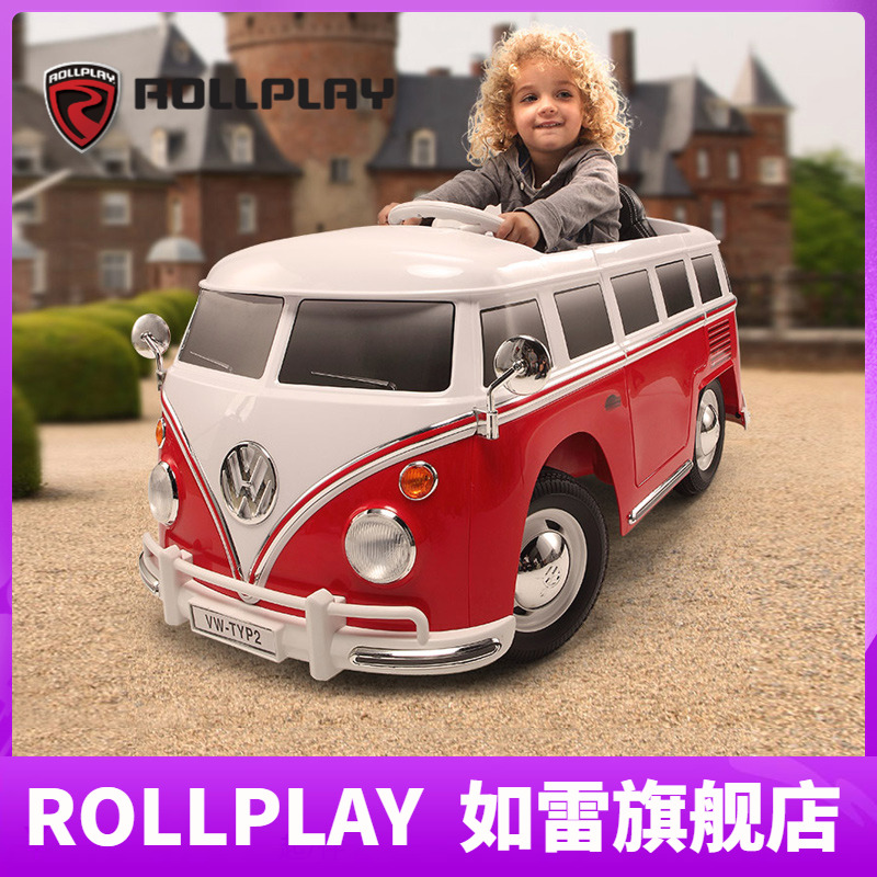 rollplay儿童电动四轮巴士车