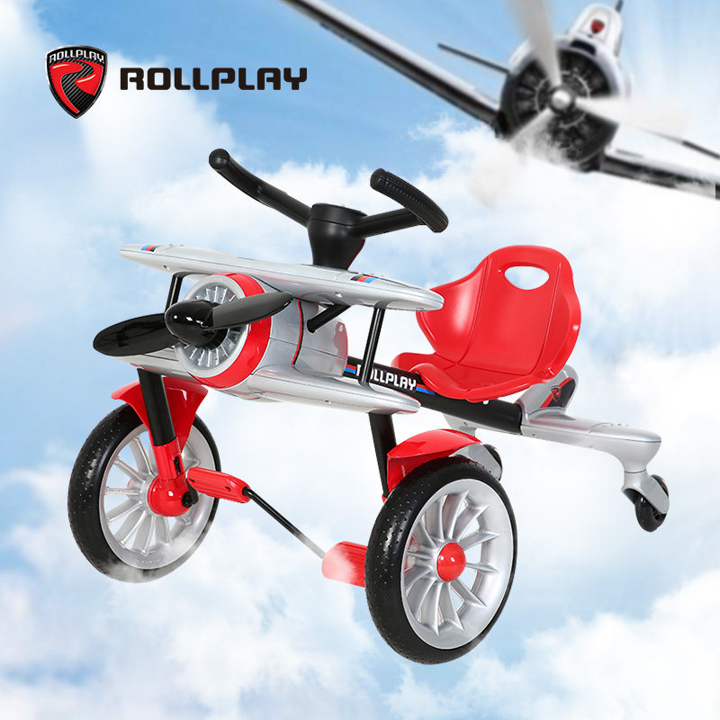 rollplay如雷儿童三轮车脚踏车小孩飞机漂移车宝宝自行车溜娃神器