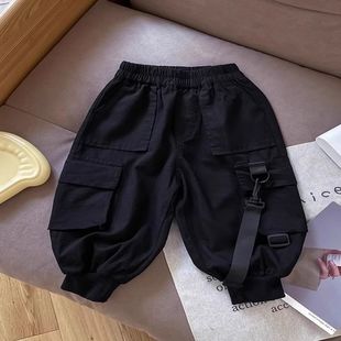 男童春秋工装裤长裤2024新款儿童纯棉裤子男孩休闲裤宝宝秋装童装